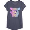 imageFurby Retro Neon Gradient Big Cute Portrait TShirtHeather Blue