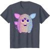 imageFurby Retro Neon Gradient Big Cute Portrait TShirtHeather Blue