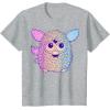 imageFurby Retro Neon Gradient Big Cute Portrait TShirtHeather Grey