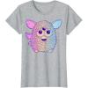 imageFurby Retro Neon Gradient Big Cute Portrait TShirtHeather Grey