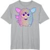imageFurby Retro Neon Gradient Big Cute Portrait TShirtHeather Grey