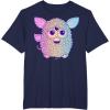 imageFurby Retro Neon Gradient Big Cute Portrait TShirtNavy Blue