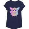 imageFurby Retro Neon Gradient Big Cute Portrait TShirtNavy Blue