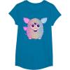 imageFurby Retro Neon Gradient Big Cute Portrait TShirtSapphire Blue