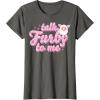 imageFurby Valentines Day Talk Furby To Me Cute Hearts Logo TShirtAsphalt Grey