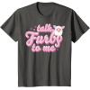 imageFurby Valentines Day Talk Furby To Me Cute Hearts Logo TShirtAsphalt Grey