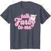 imageFurby Valentines Day Talk Furby To Me Cute Hearts Logo TShirtHeather Blue