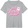 imageFurby Valentines Day Talk Furby To Me Cute Hearts Logo TShirtHeather Grey
