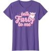 imageFurby Valentines Day Talk Furby To Me Cute Hearts Logo TShirtPurple Heather