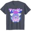 imageGagaciso Furby Retro Pink Circle Kanji Portrait TShirtHeather Blue