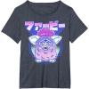 imageGagaciso Furby Retro Pink Circle Kanji Portrait TShirtHeather Blue