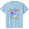 imageFurby Classic Toy Tie Dye Pattern Vintage Smiling Portrait TShirtBaby Blue
