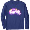 imageFurby Club Furby Colorful Gradient Musical Notes Furry Logo Long Sleeve TShirtNavy Blue