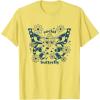 imageFurby Cute Social Butterfly Floral Big Chest Logo TShirtLemon Yellow