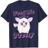 imageFurby Feed Me And Tell Me Im Pretty Cute Logo Portrait TShirtNavy Blue