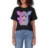imageFurby Retro Neon Gradient Big Cute Portrait Womens Crop TopBlack
