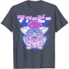 imageGagaciso Furby Retro Pink Circle Kanji Portrait TShirtHeather Blue