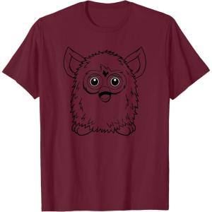 imageFurby Classic Toy Outline Vintage Smiling Portrait TShirtBurgundy