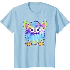 imageFurby Classic Toy Tie Dye Pattern Vintage Smiling Portrait TShirtBaby Blue