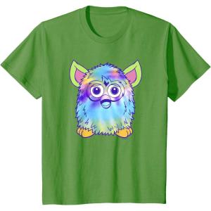 imageFurby Classic Toy Tie Dye Pattern Vintage Smiling Portrait TShirtGrass Green