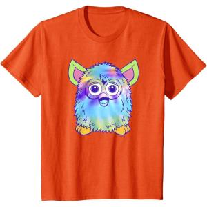 imageFurby Classic Toy Tie Dye Pattern Vintage Smiling Portrait TShirtOrange