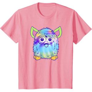 imageFurby Classic Toy Tie Dye Pattern Vintage Smiling Portrait TShirtPink