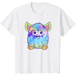 imageFurby Classic Toy Tie Dye Pattern Vintage Smiling Portrait TShirtWhite