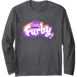 imageFurby Club Furby Colorful Gradient Musical Notes Furry Logo Long Sleeve TShirtDark Heather Grey