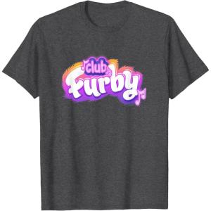 imageFurby Club Furby Colorful Gradient Musical Notes Furry Logo TShirtDark Heather Grey