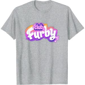 imageFurby Club Furby Colorful Gradient Musical Notes Furry Logo TShirtHeather Grey