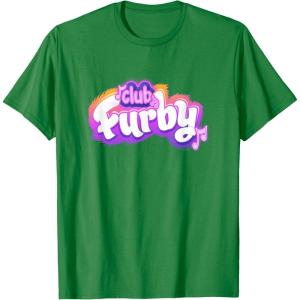 imageFurby Club Furby Colorful Gradient Musical Notes Furry Logo TShirtKelly Green