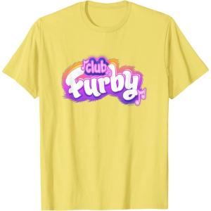 imageFurby Club Furby Colorful Gradient Musical Notes Furry Logo TShirtLemon Yellow