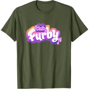 imageFurby Club Furby Colorful Gradient Musical Notes Furry Logo TShirtOlive Green