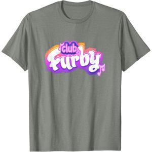 imageFurby Club Furby Colorful Gradient Musical Notes Furry Logo TShirtOlive Heather