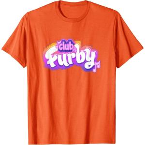 imageFurby Club Furby Colorful Gradient Musical Notes Furry Logo TShirtOrange