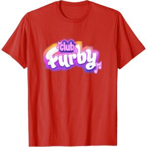 imageFurby Club Furby Colorful Gradient Musical Notes Furry Logo TShirtRed