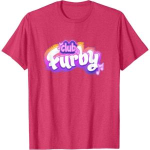 imageFurby Club Furby Colorful Gradient Musical Notes Furry Logo TShirtRed Heather