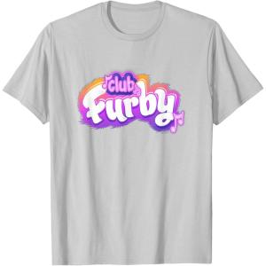 imageFurby Club Furby Colorful Gradient Musical Notes Furry Logo TShirtSilver Grey