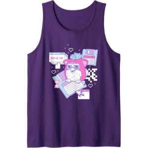 imageFurby Cute Retro Computer Friend Save Me Big Chest Poster Tank TopPurple