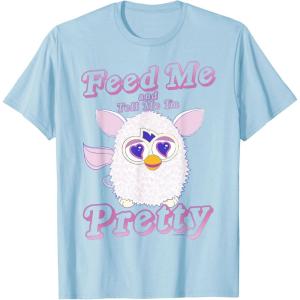 imageFurby Feed Me And Tell Me Im Pretty Cute Logo Portrait TShirtBaby Blue