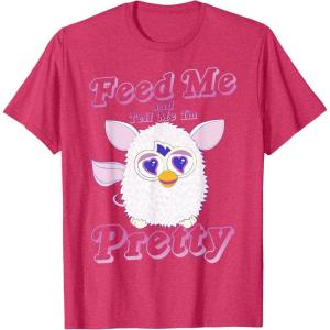 imageFurby Feed Me And Tell Me Im Pretty Cute Logo Portrait TShirtRed Heather