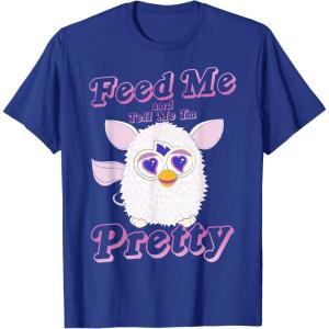 imageFurby Feed Me And Tell Me Im Pretty Cute Logo Portrait TShirtRoyal Blue