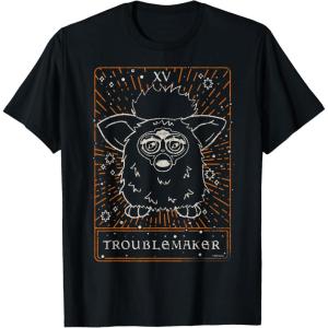 imageFurby Halloween Celestial Tarot Card Trouble Maker Outline TShirtBlack