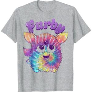 imageFurby Tie Dyed Cute Portrait Logo TShirtHeather Grey