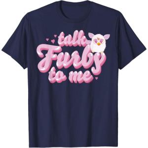 imageFurby Valentines Day Talk Furby To Me Cute Hearts Logo TShirtNavy Blue