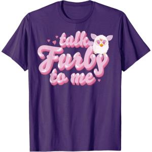 imageFurby Valentines Day Talk Furby To Me Cute Hearts Logo TShirtPurple