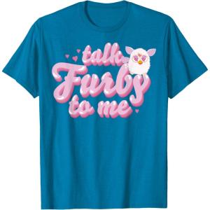 imageFurby Valentines Day Talk Furby To Me Cute Hearts Logo TShirtSapphire Blue