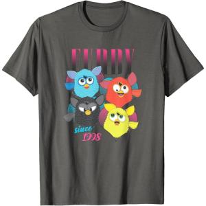 imageFurby Vintage Neon Gradient Since 1998 Heart Portraits TShirtAsphalt Grey
