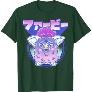 imageGagaciso Furby Retro Pink Circle Kanji Portrait TShirtDark Green