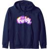 imageFurby Club Furby Colorful Gradient Musical Notes Furry Logo Zip HoodieNavy Blue